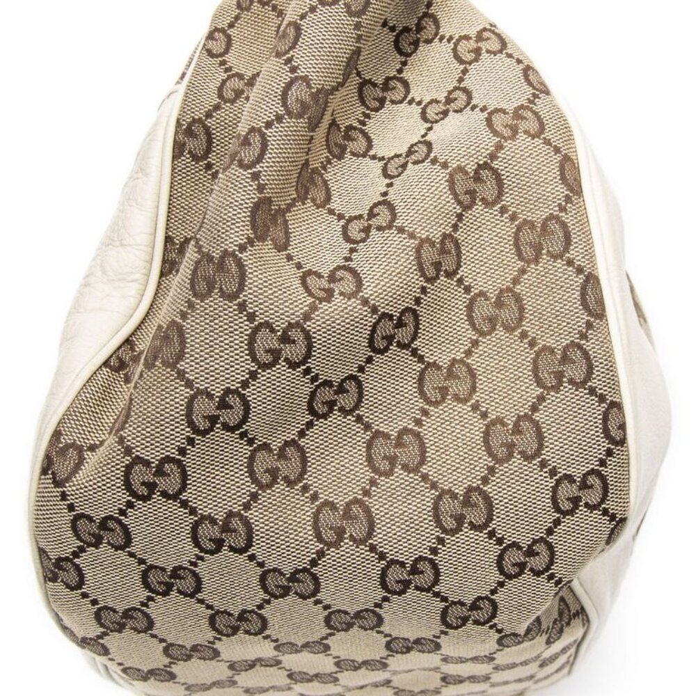 Gucci Shallot Hobo Beige Ivory GG Canvas - Picture 7 of 10
